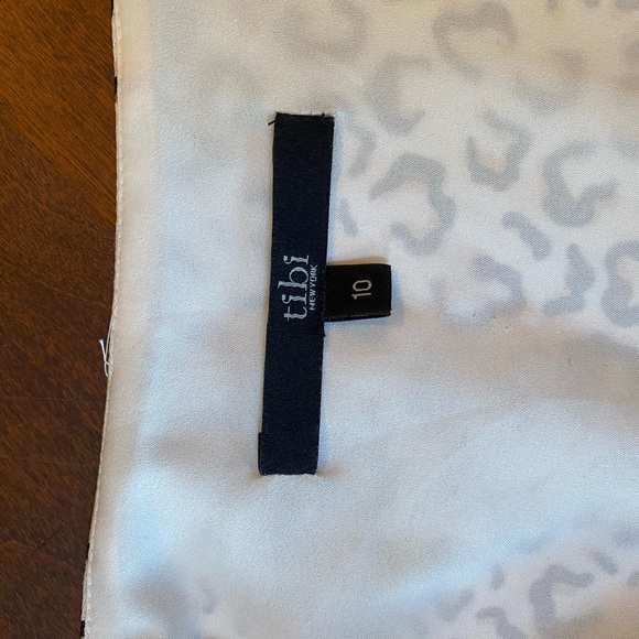 Tibi | 100% silk slip dress, white and brown leopard print, Sz 10 - Picture 3 of 4